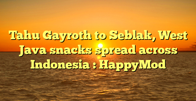 Tahu Gayroth to Seblak, West Java snacks spread across Indonesia : HappyMod