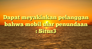 Dapat meyakinkan pelanggan bahwa mobil ular penundaan : Situs3