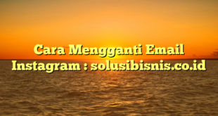 Cara Mengganti Email Instagram : solusibisnis.co.id