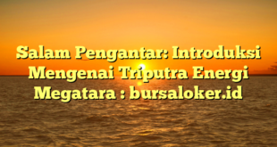 Salam Pengantar: Introduksi Mengenai Triputra Energi Megatara : bursaloker.id